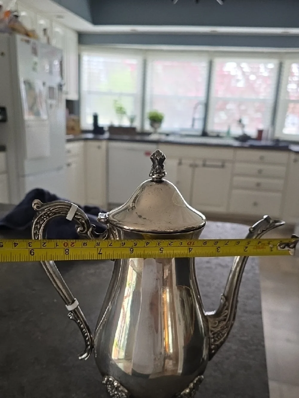 Vintage Silver Plated Coffee/Teapot - Ornate Raised Feet & Scroll Handle
